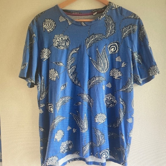 Blue Floral Men's Shirt - Picture 1 of 1